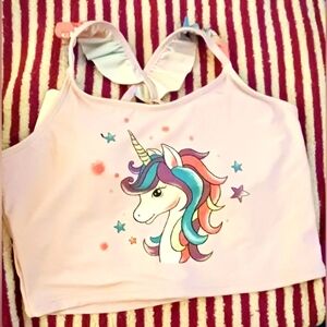 Girls unicorn swim top Sz 12-13Y nwt